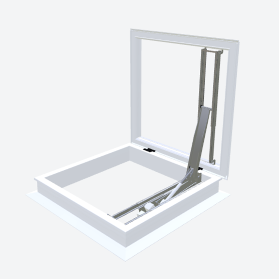 Elektrische daktoegang met 16/00 pvc-opstand 1000 x 1000 mm - Dakopening = dagmaat