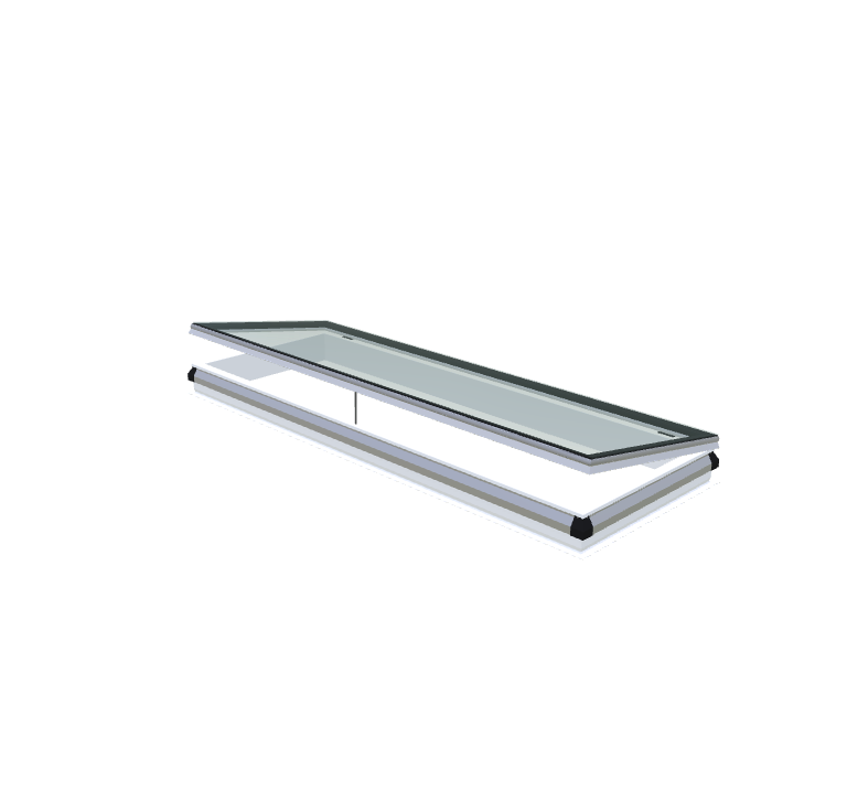 Skylux platdakvenster iWindow2 complete set - opengaande uitvoering met PVC-opstand 20/00 EP en regensensor 1000 x 3000 mm