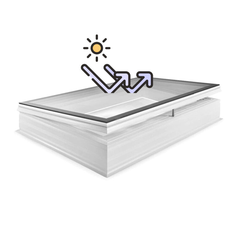 Skylux platdakvenster iWindow2 complete set - opengaande uitvoering zonwerend glas - met pvc-opstand 20/00 EP 0750 x 2250 mm