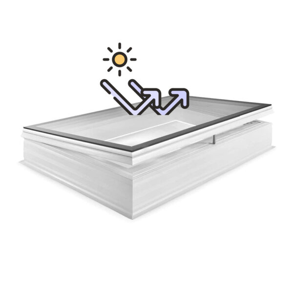 Skylux platdakvenster iWindow2 complete set - opengaande uitvoering zonwerend glas - met pvc-opstand 20/00 EP 0900 x 2100 mm