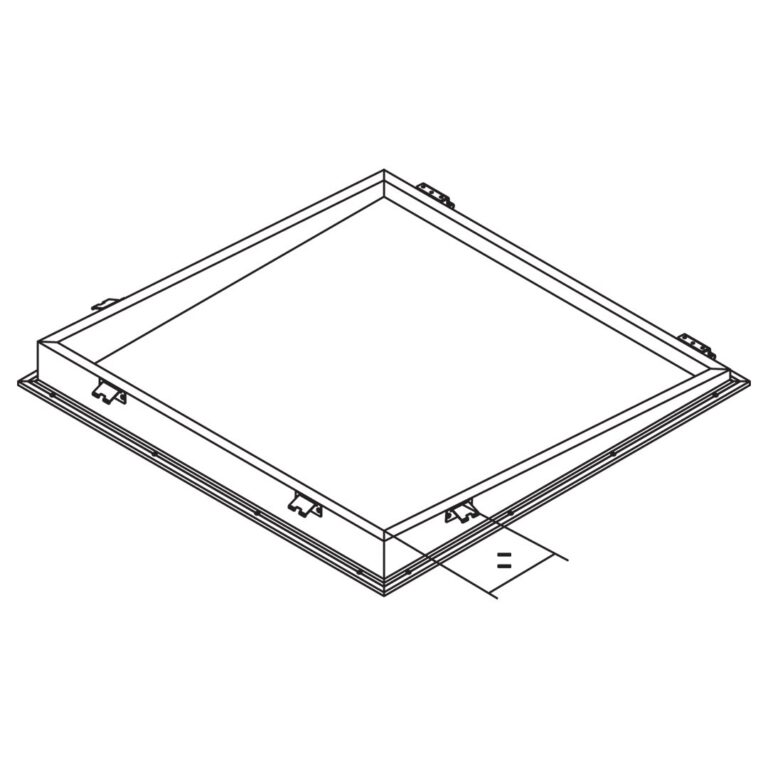 hellend pvc-kader 08/00 met onderscharnieren en onderclipsen 0800 x 1800 mm