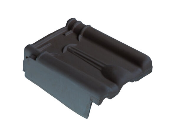 Gevel Dakpan Links Kruispannen blauw gesmoord.